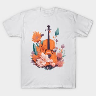 Violin and Flowers T-Shirt